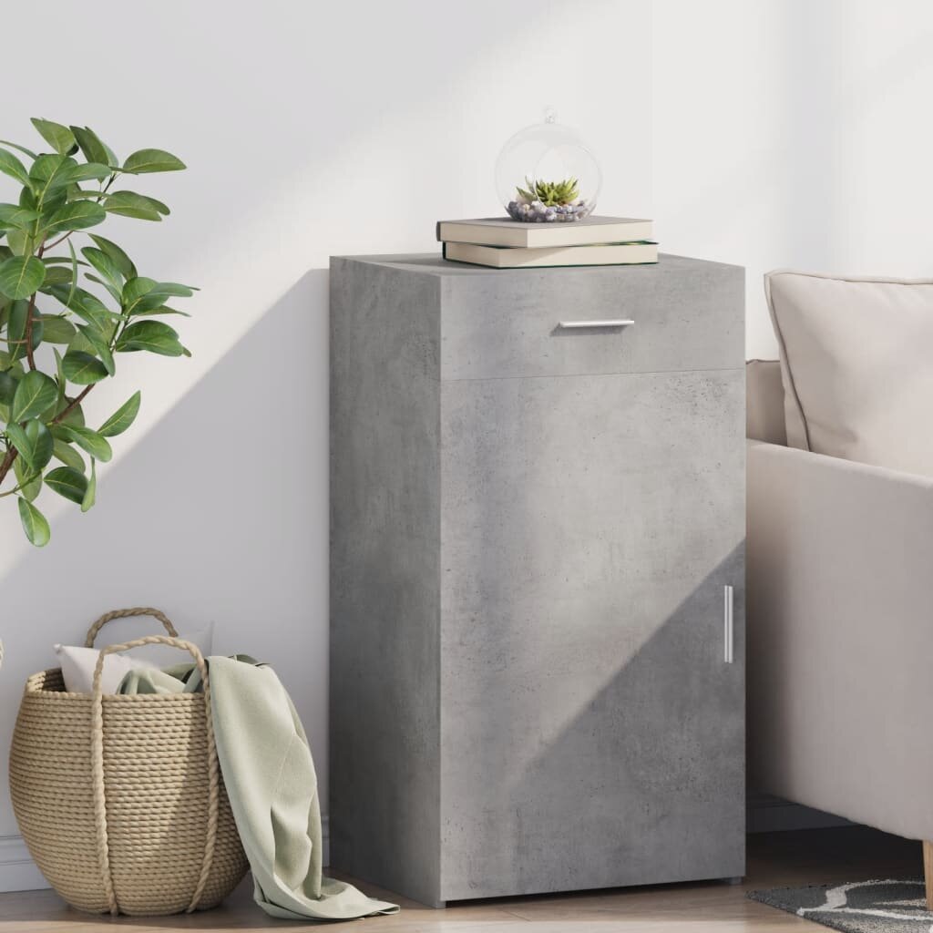 vidaXL Бюфет бетонно сив 50x425x93 см инженерно дърво