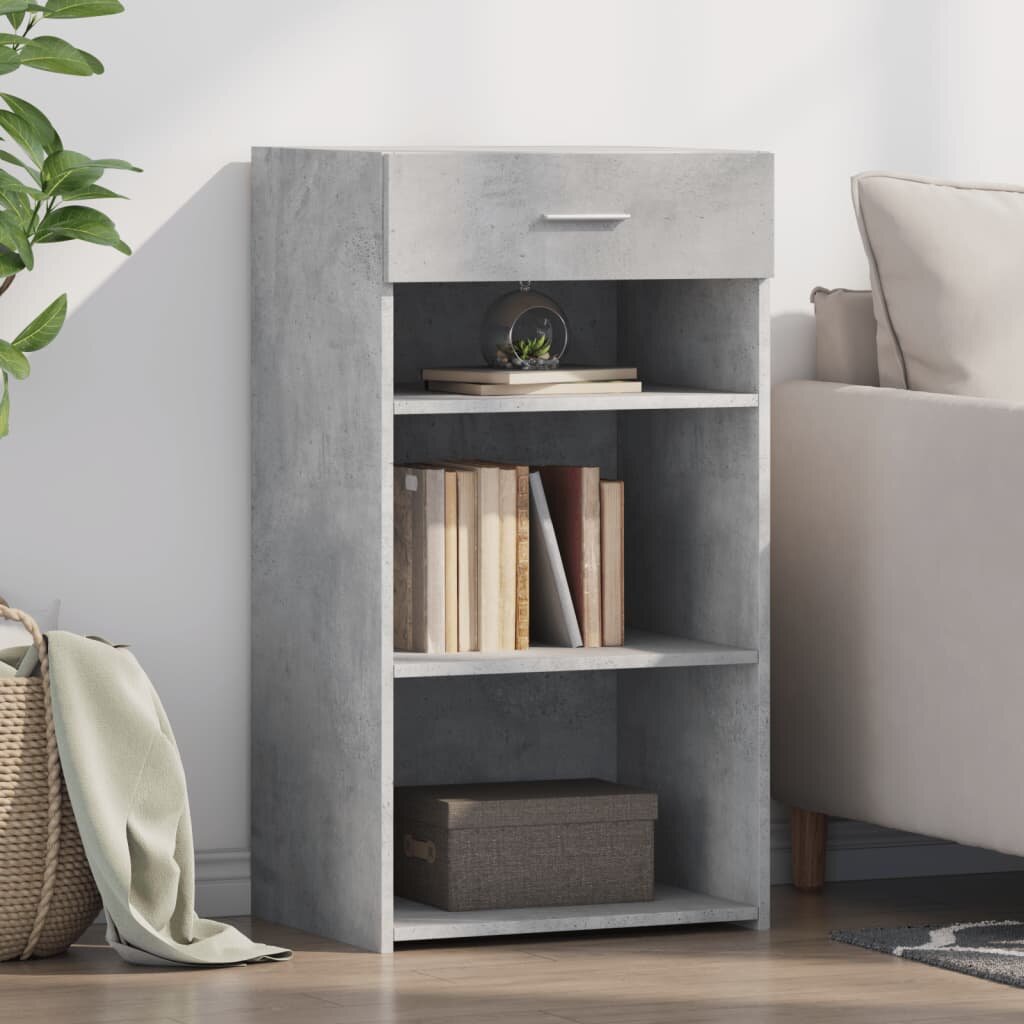 vidaXL Бюфет бетонно сив 50x425x93 см инженерно дърво