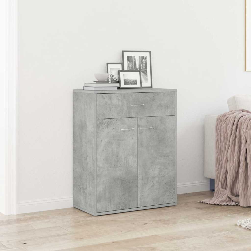 vidaXL Бюфет бетонно сив 60x30x75 см инженерно дърво