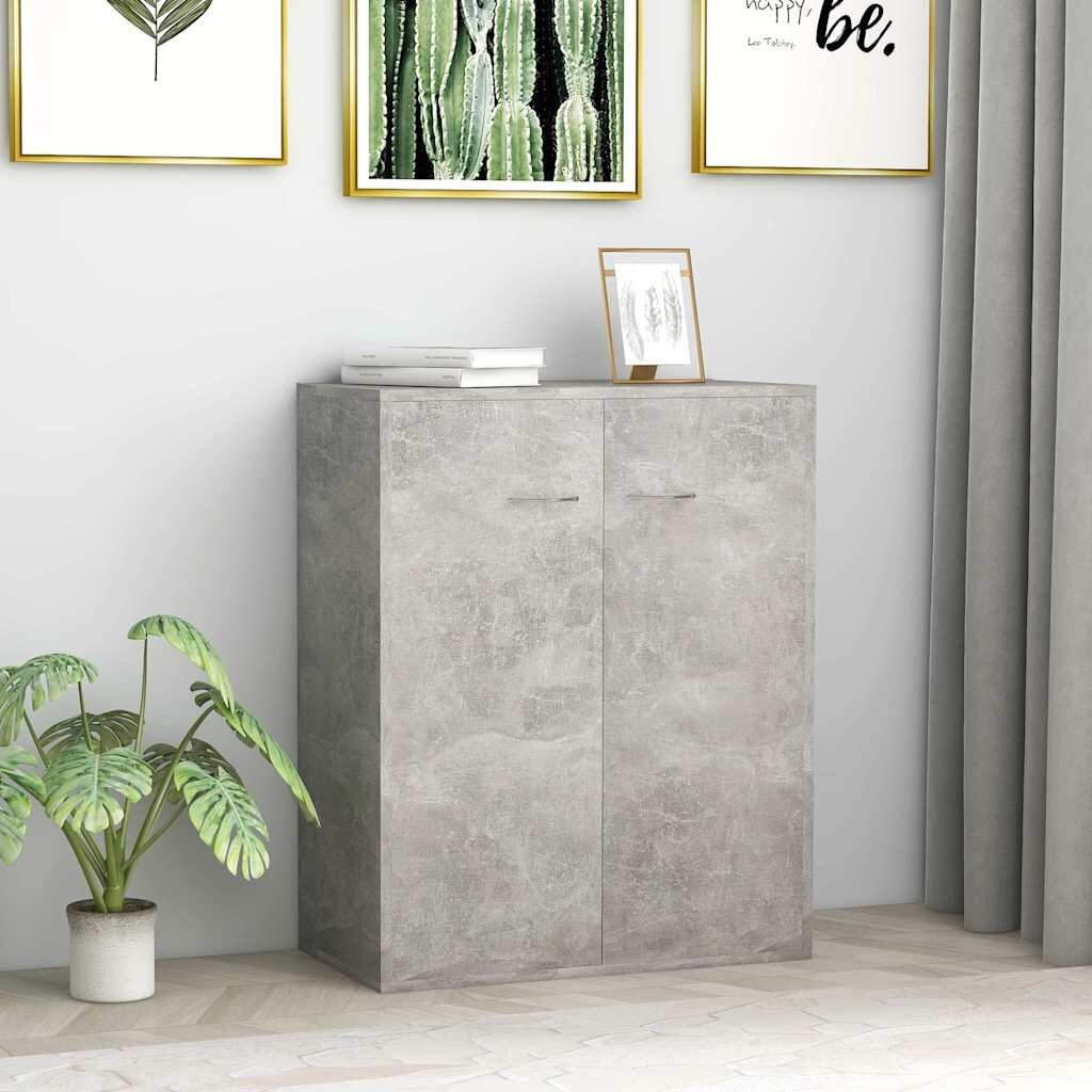 vidaXL Бюфет бетонно сив 60x30x75 см инженерно дърво