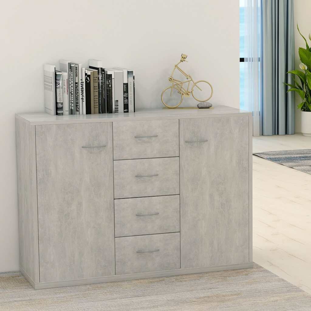 vidaXL Бюфет бетонно сив 88x30x65 см инженерно дърво
