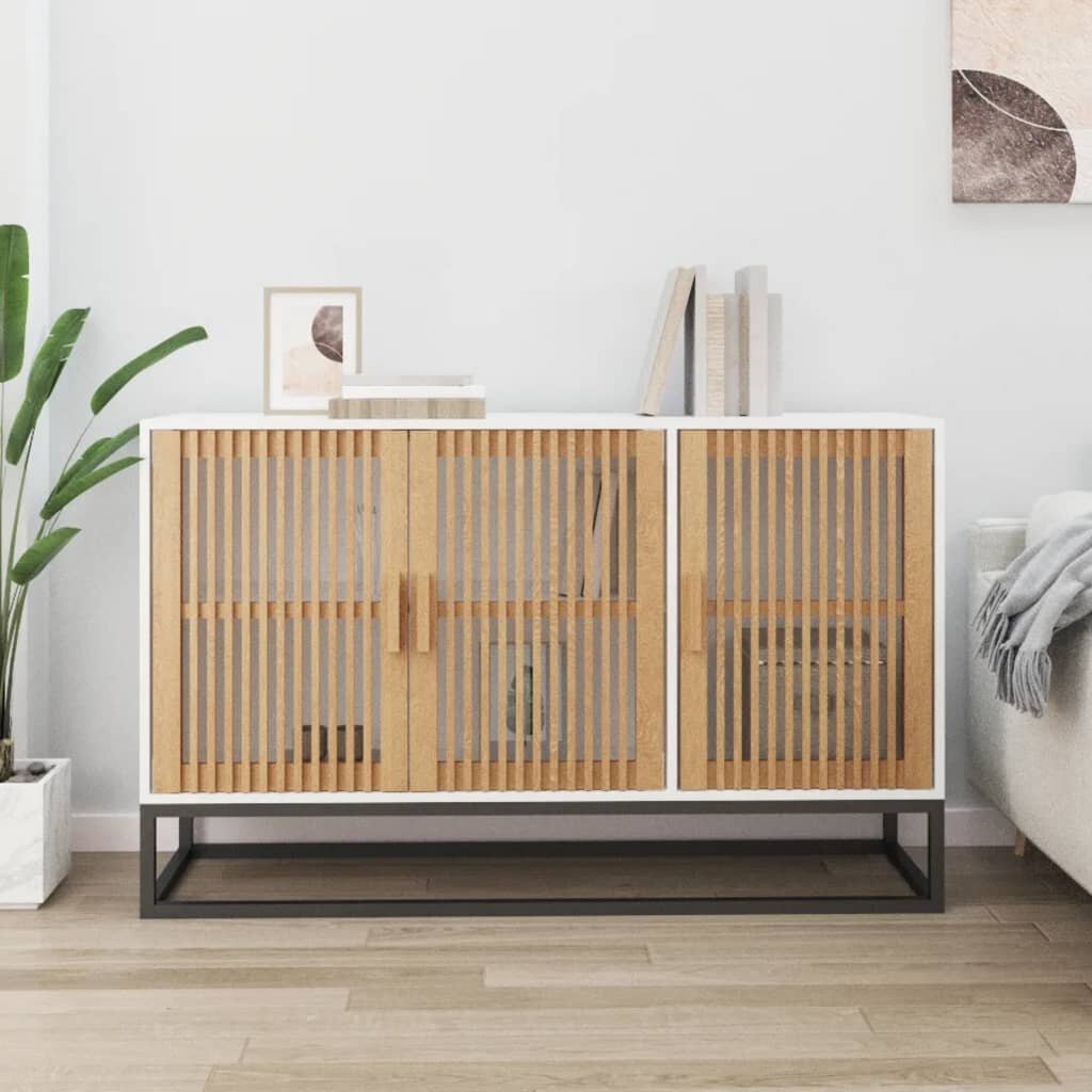 vidaXL Бюфет бял 105x30x65 см инженерно дърво