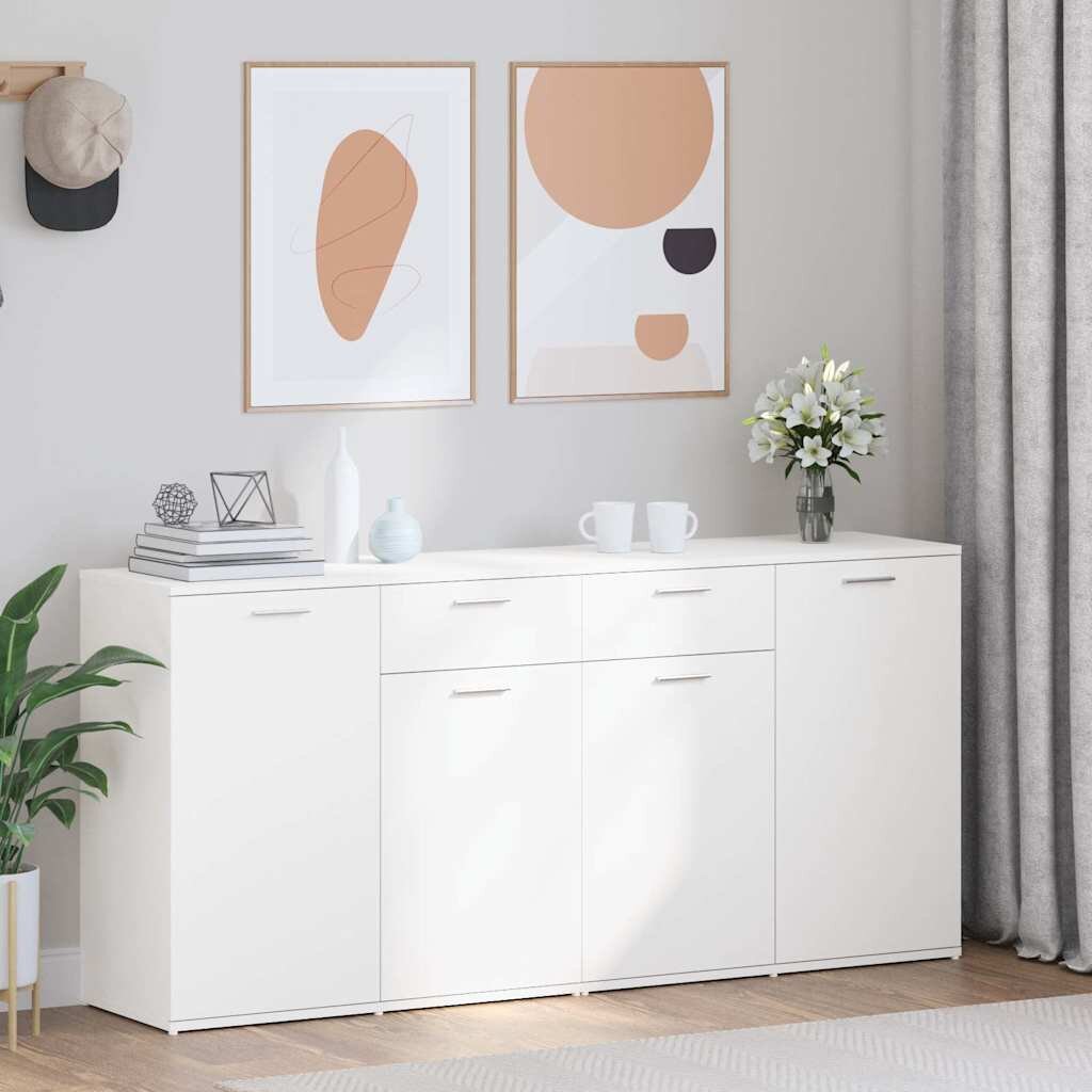 vidaXL Бюфет бял 160x36x75 см инженерно дърво