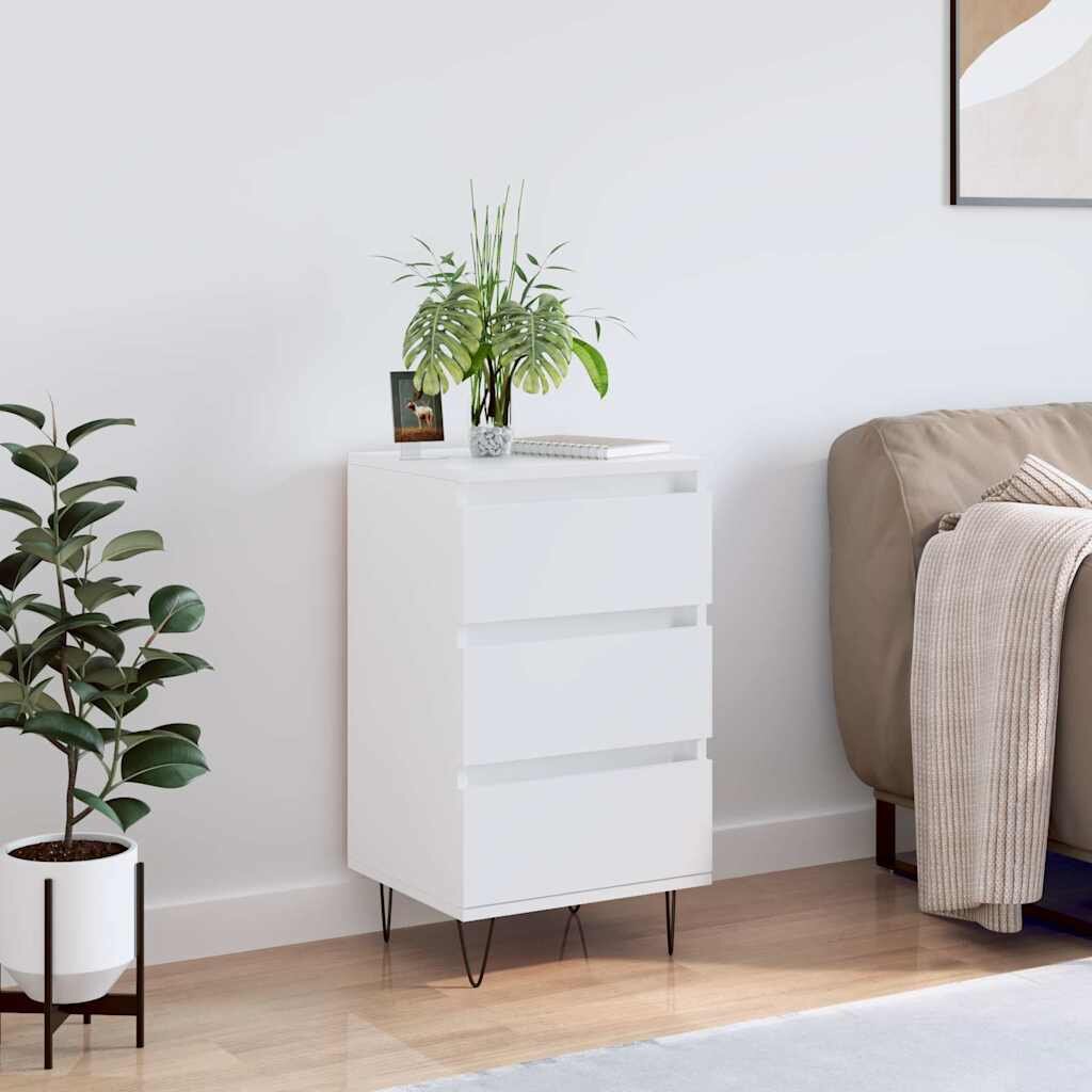 vidaXL Бюфет бял 40x35x70 см инженерно дърво