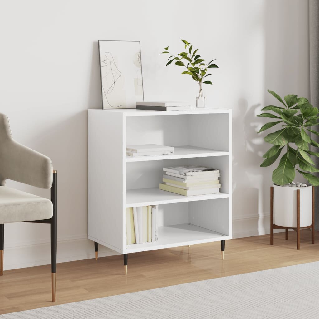 vidaXL Бюфет бял 57x35x70 см инженерно дърво