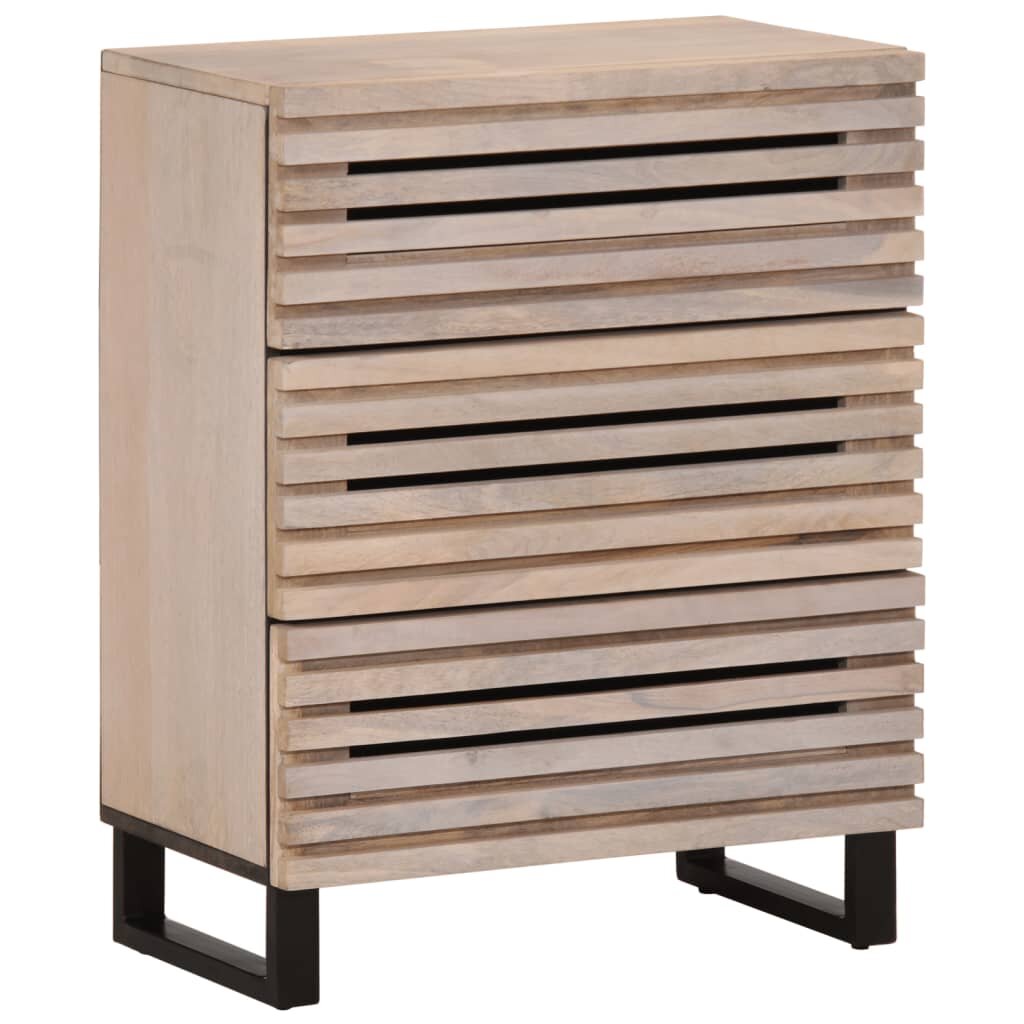 vidaXL Бюфет бял 60x34x75 см мангово дърво масив