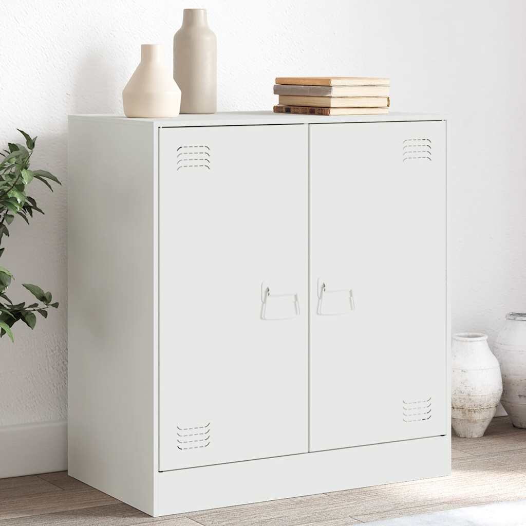 vidaXL Бюфет бял 67x39x73 см стомана