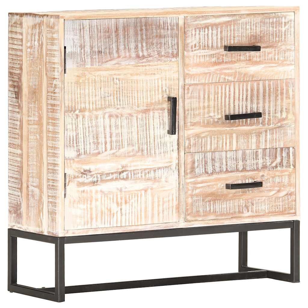 vidaXL Бюфет бял 73x30x75 см акация масив