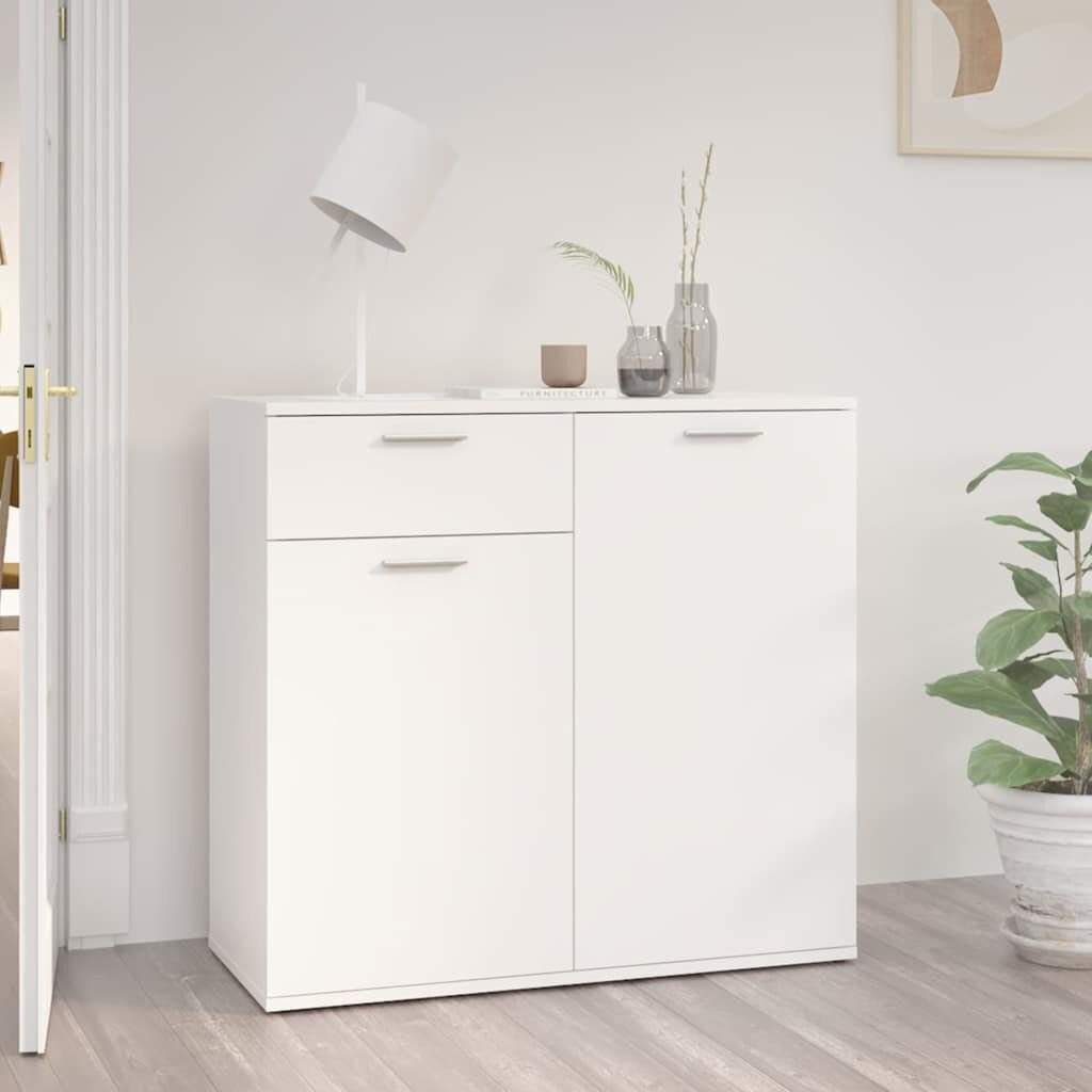 vidaXL Бюфет бял 80x36x75 см инженерно дърво