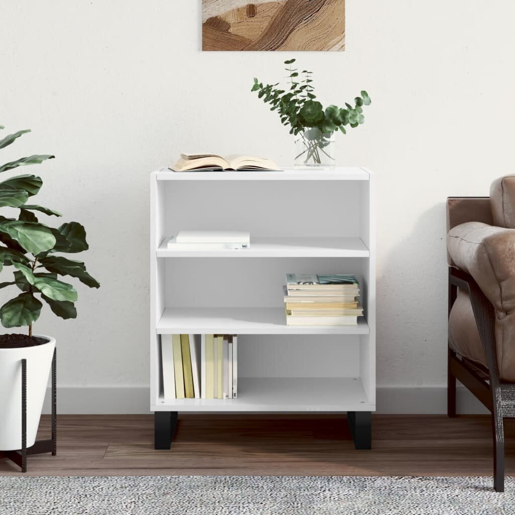 vidaXL Бюфет бял гланц 57x35x70 см инженерно дърво