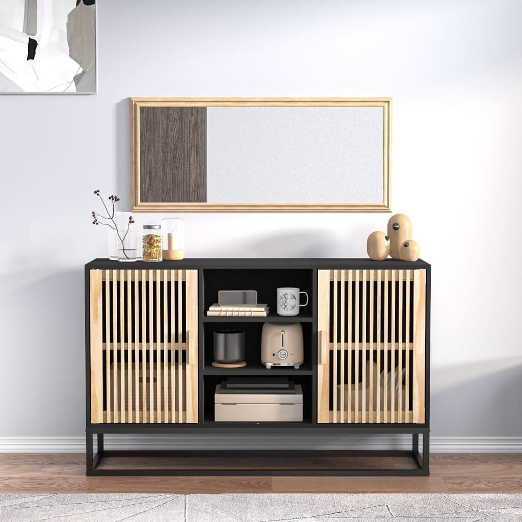 vidaXL Бюфет черен 105x30x65 см инженерно дърво