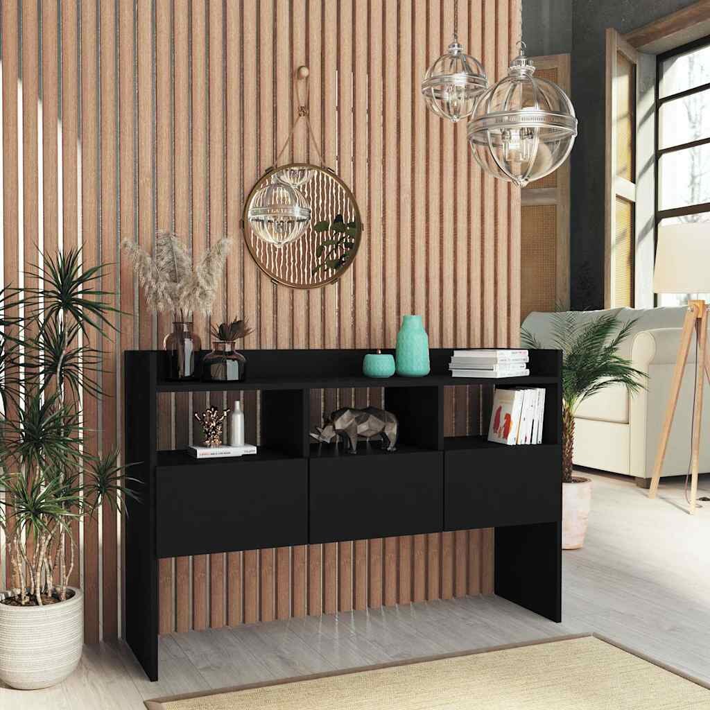 vidaXL Бюфет черен 105x30x70 см инженерно дърво