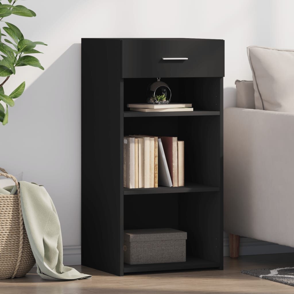 vidaXL Бюфет черен 45x425x93 см инженерно дърво