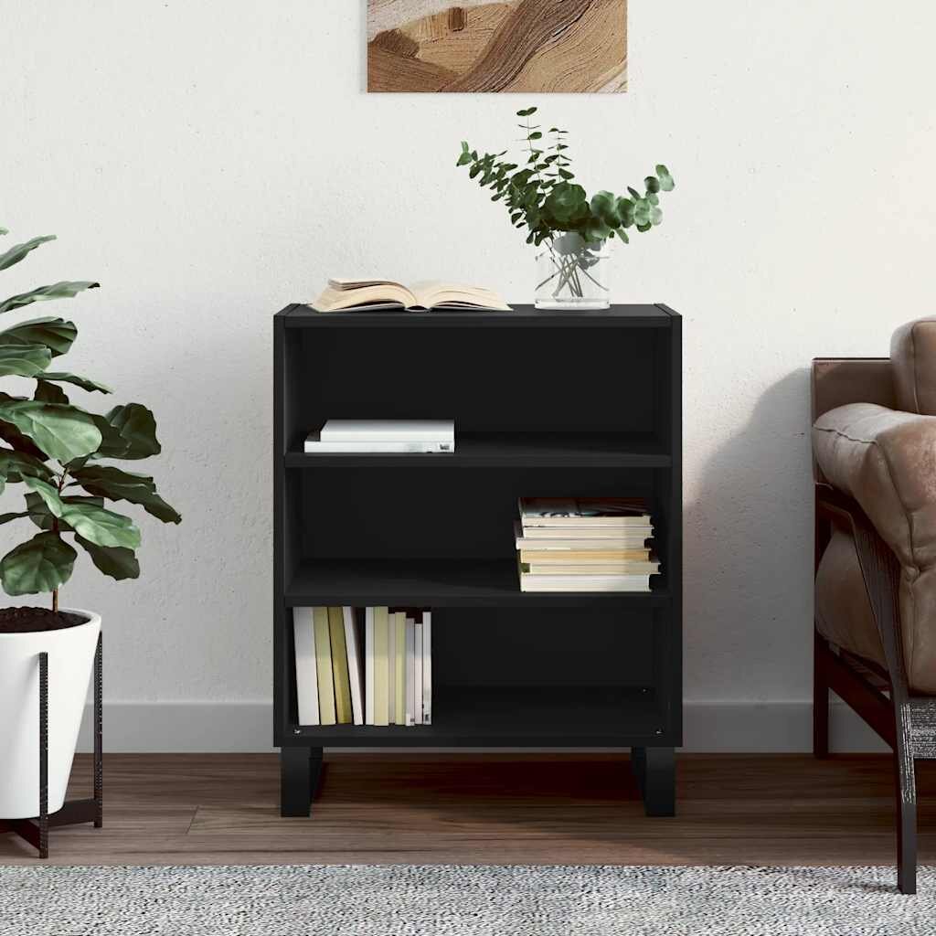 vidaXL Бюфет черен 57x35x70 см инженерно дърво