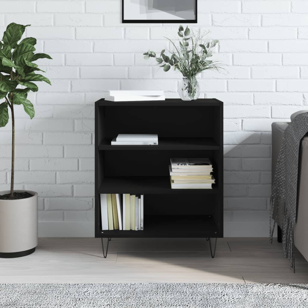vidaXL Бюфет черен 57x35x70 см инженерно дърво