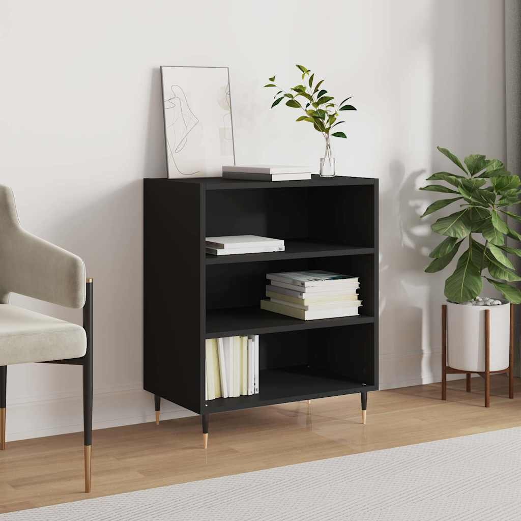 vidaXL Бюфет черен 57x35x70 см инженерно дърво