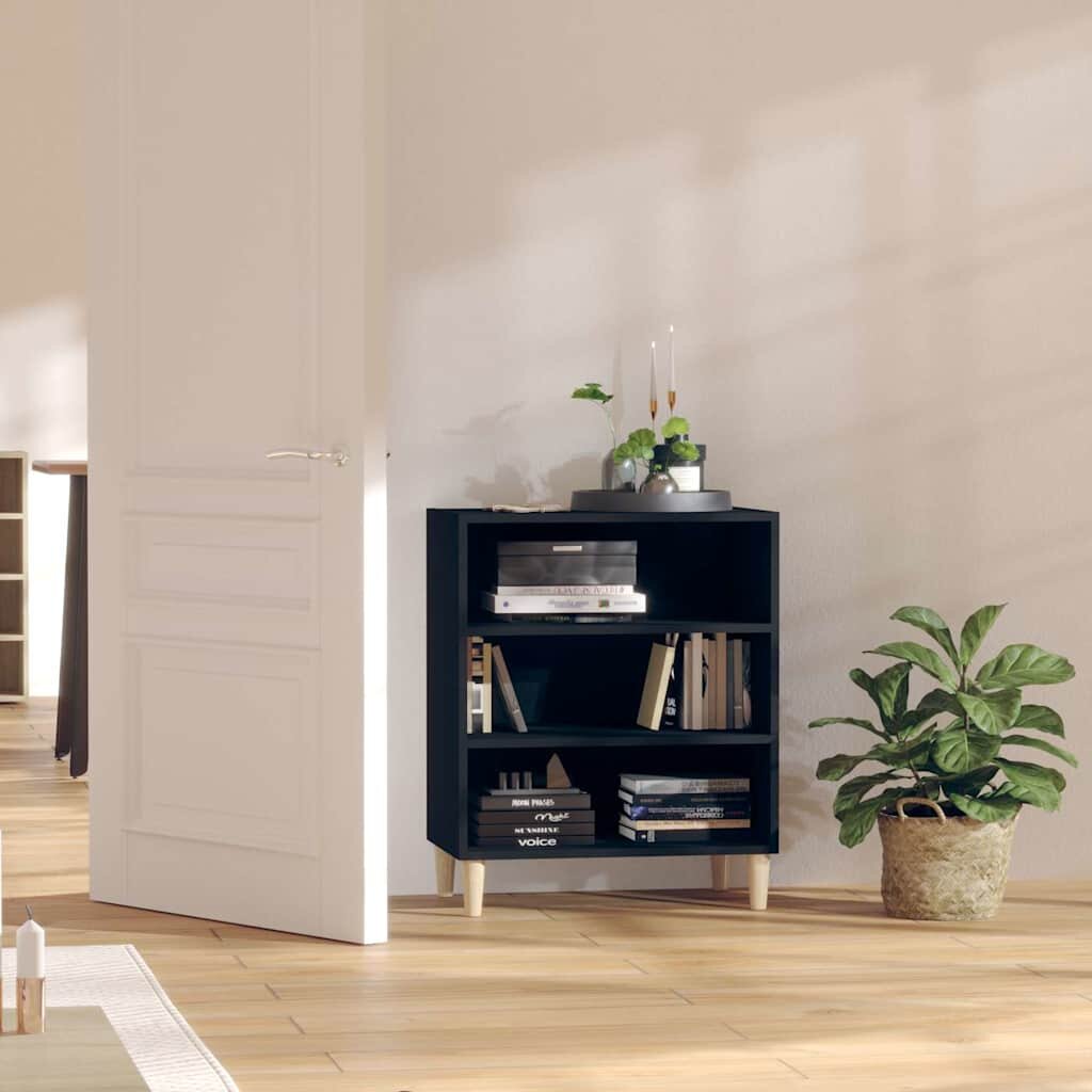 vidaXL Бюфет черен 57x35x70 см инженерно дърво