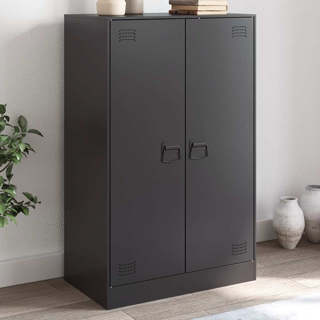 vidaXL Бюфет черен 67x39x107 см стомана