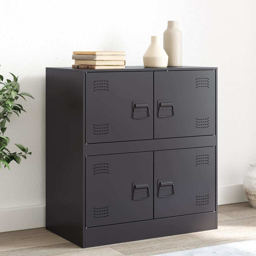 vidaXL Бюфет черен 67x39x73 см стомана