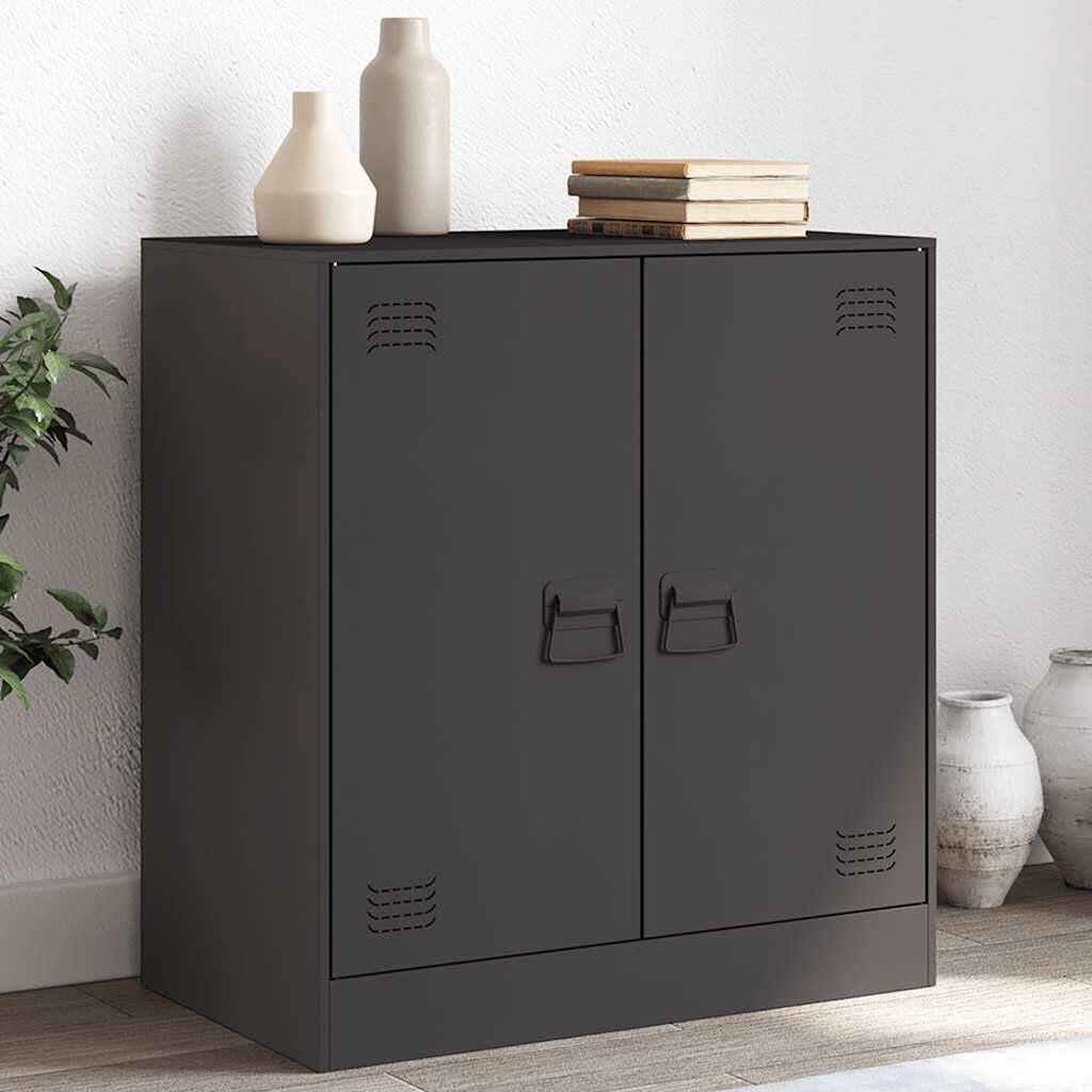 vidaXL Бюфет черен 67x39x73 см стомана