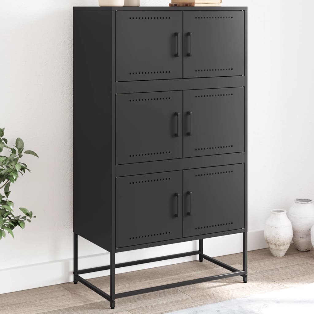 vidaXL Бюфет черен 685x385x1235 см стомана