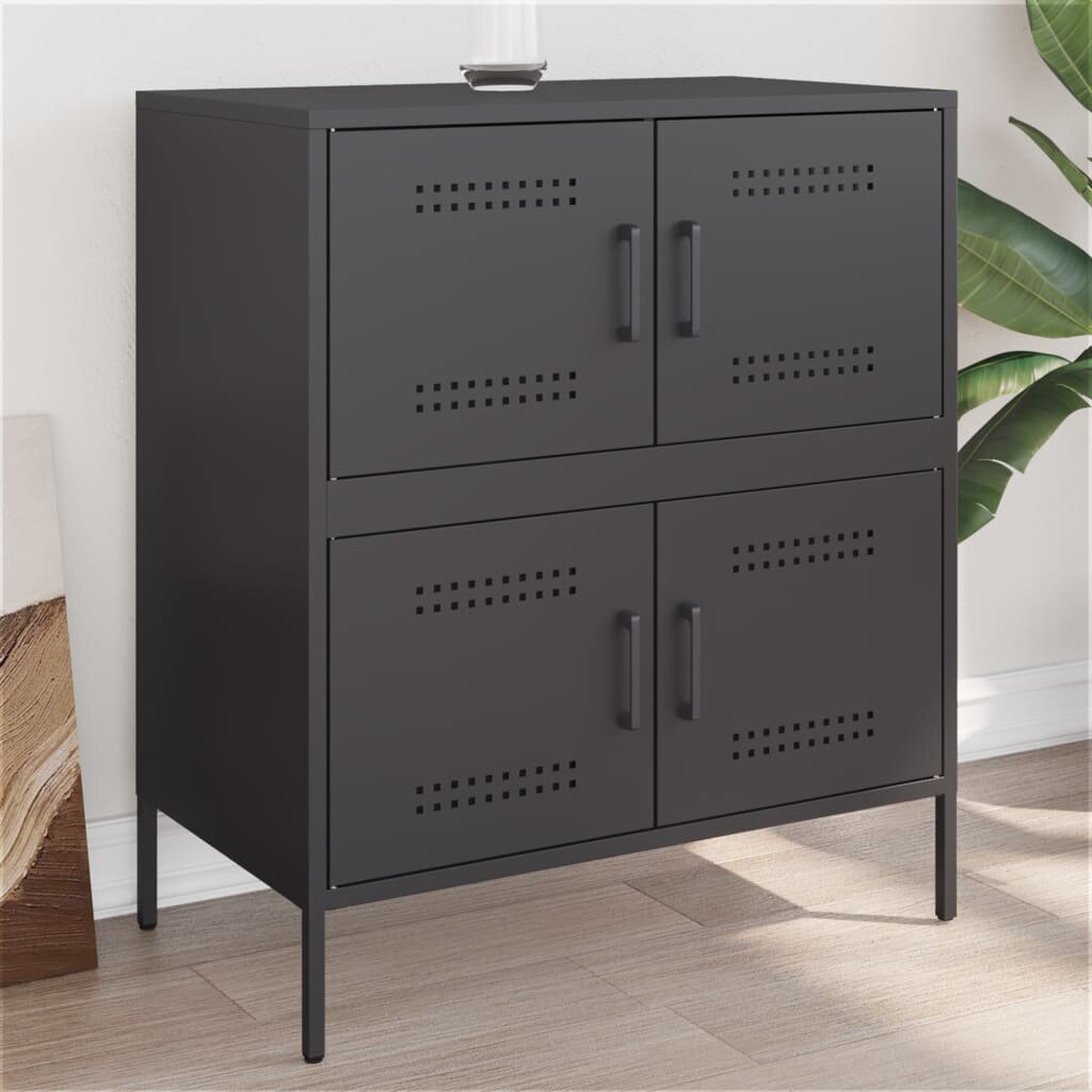vidaXL Бюфет черен 68x39x79 см стомана