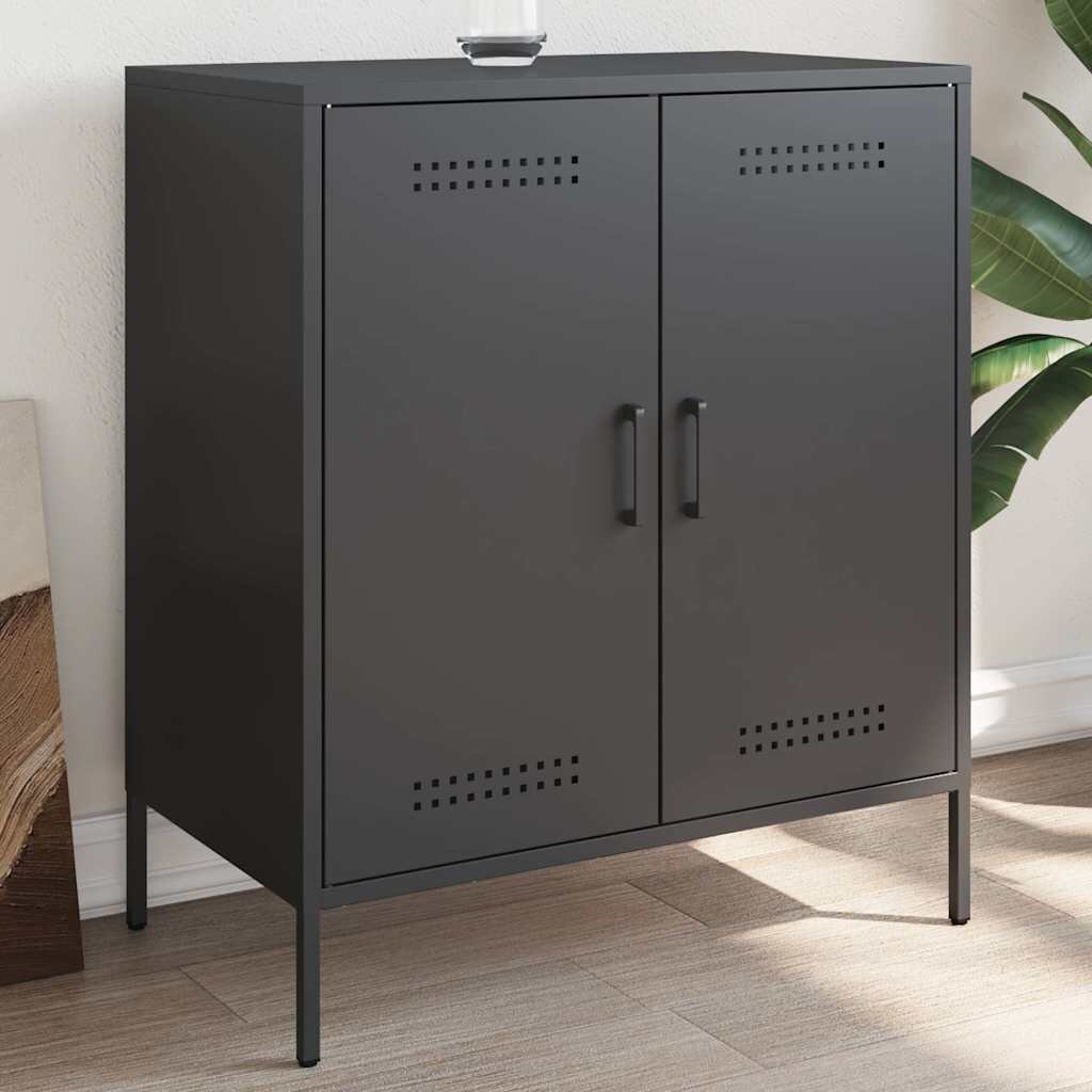 vidaXL Бюфет черен 68x39x79 см стомана
