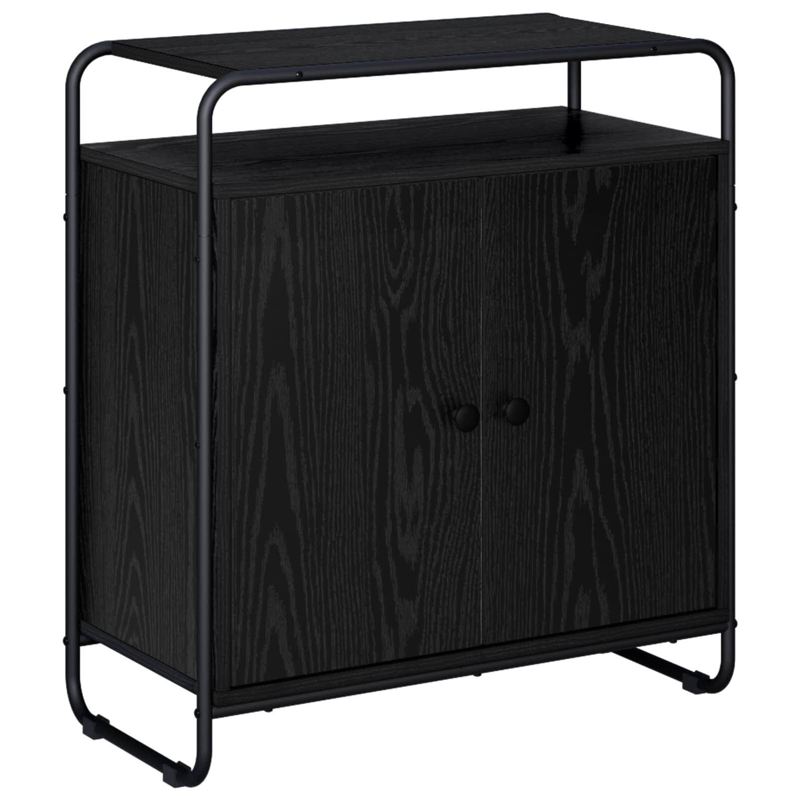 vidaXL Бюфет Черен дъб 68 x 35 x 75 cm Обработено дърво
