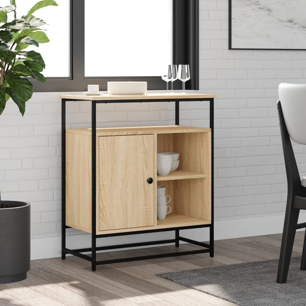 vidaXL Бюфет дъб сонома 69x35x80 см инженерно дърво