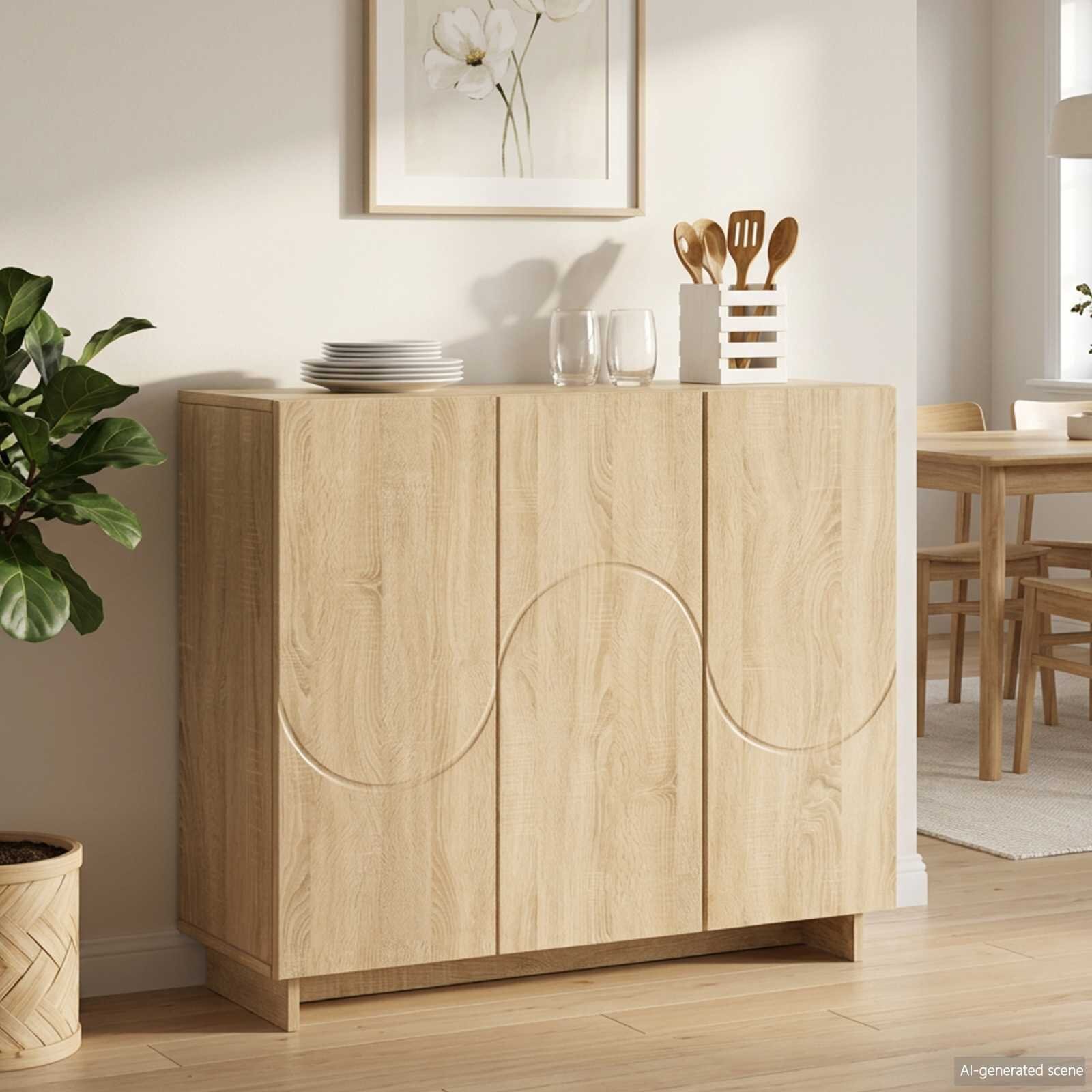 vidaXL Бюфет Дъб сонома 85.5 x 31 x 75 см Инженерна дървесина
