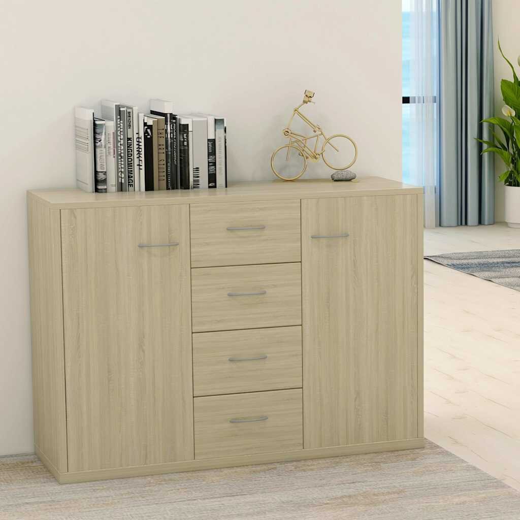 vidaXL Бюфет дъб сонома 88x30x65 см инженерно дърво
