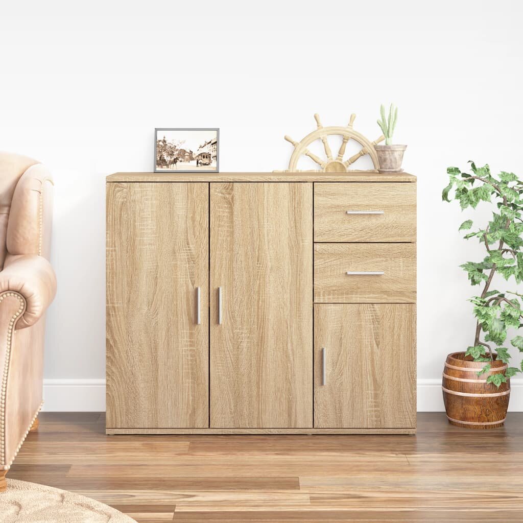 vidaXL Бюфет дъб сонома 91x295x75 см инженерно дърво