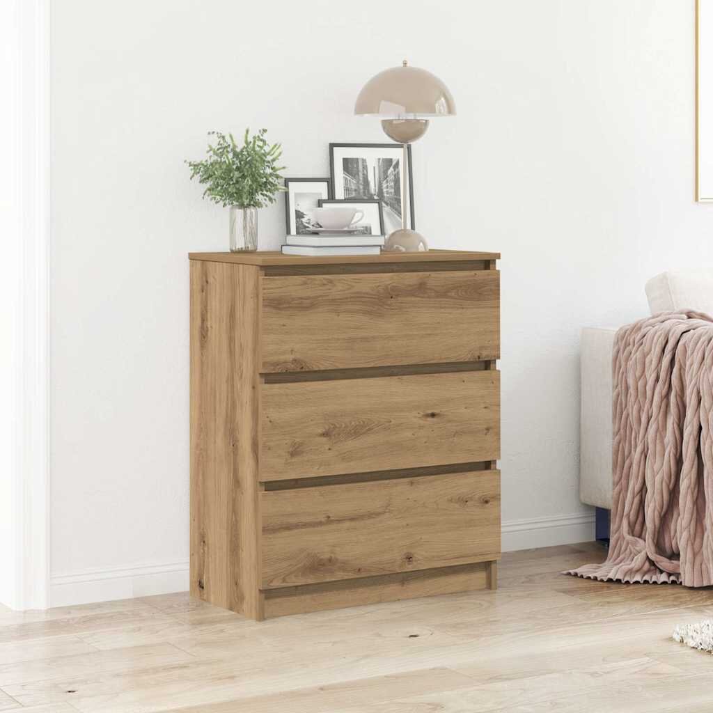 vidaXL Бюфет дъбов 60x35x76 см инженерно дърво