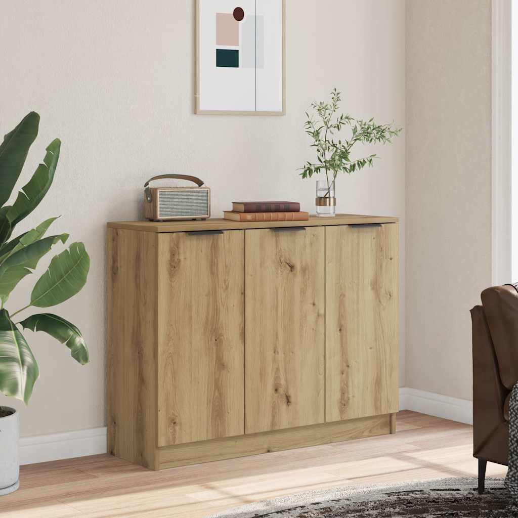 vidaXL Бюфет дъбов 905x30x70 см инженерно дърво