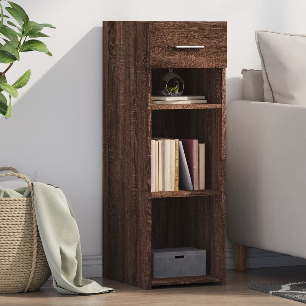 vidaXL Бюфет кафяв дъб 30x425x93 см инженерно дърво