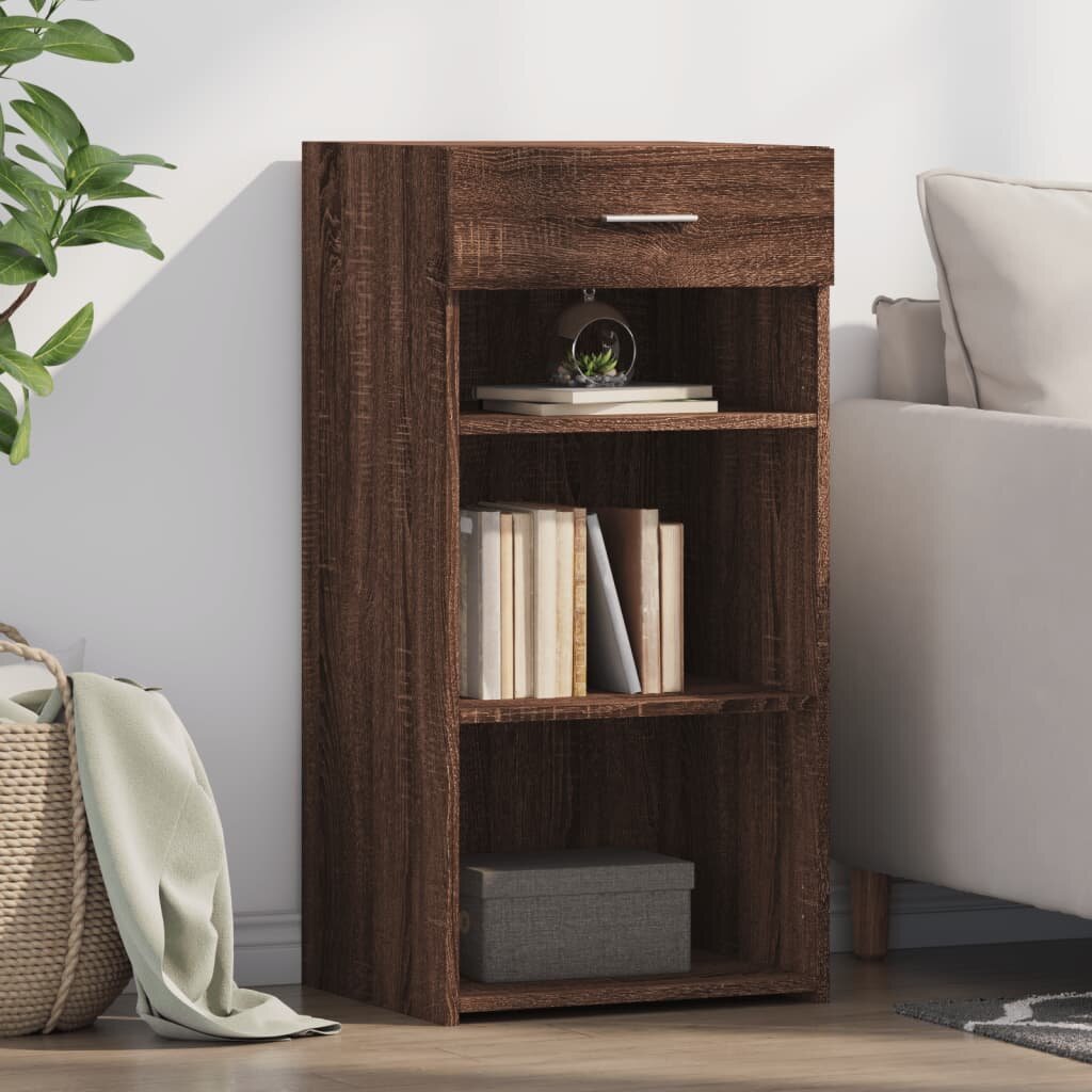 vidaXL Бюфет кафяв дъб 45x425x93 см инженерно дърво