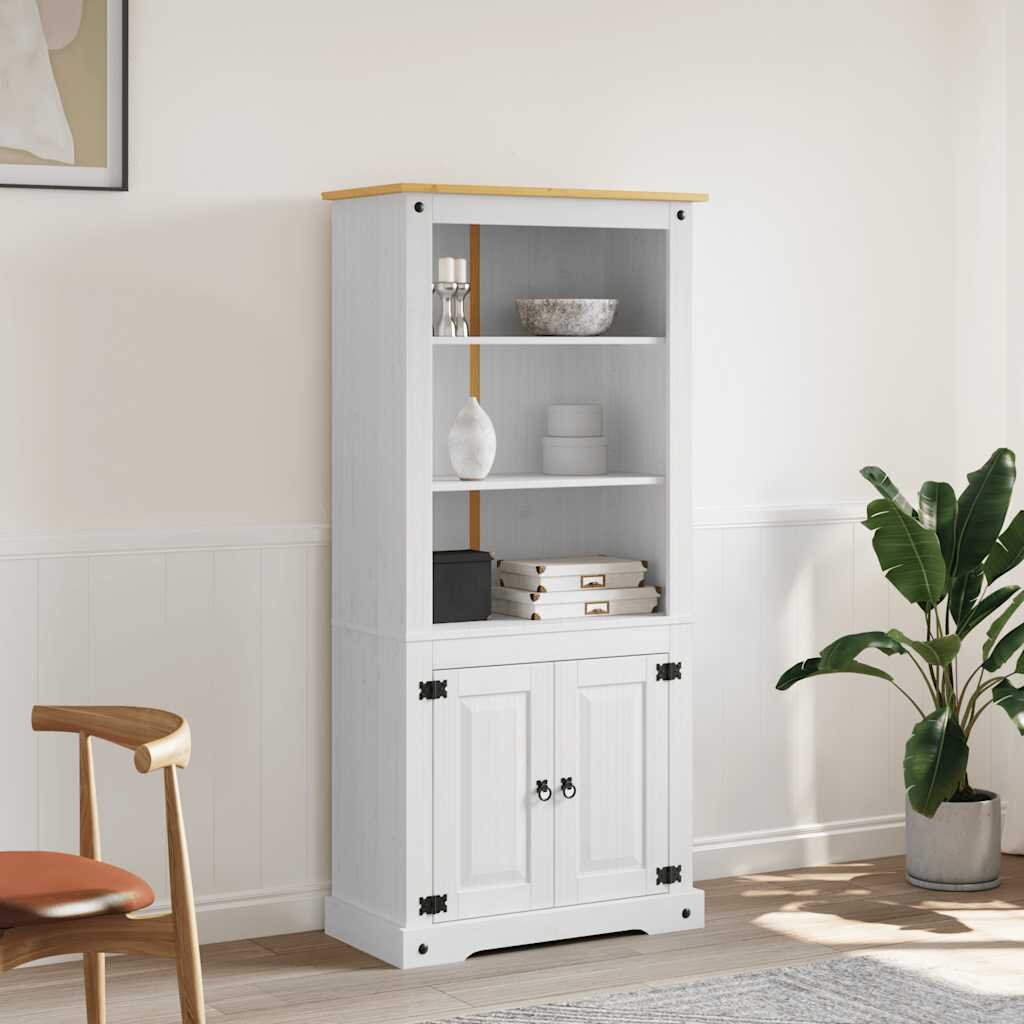 vidaXL Бюфет мексикански бор стил Корона бял 80x40x170 cм