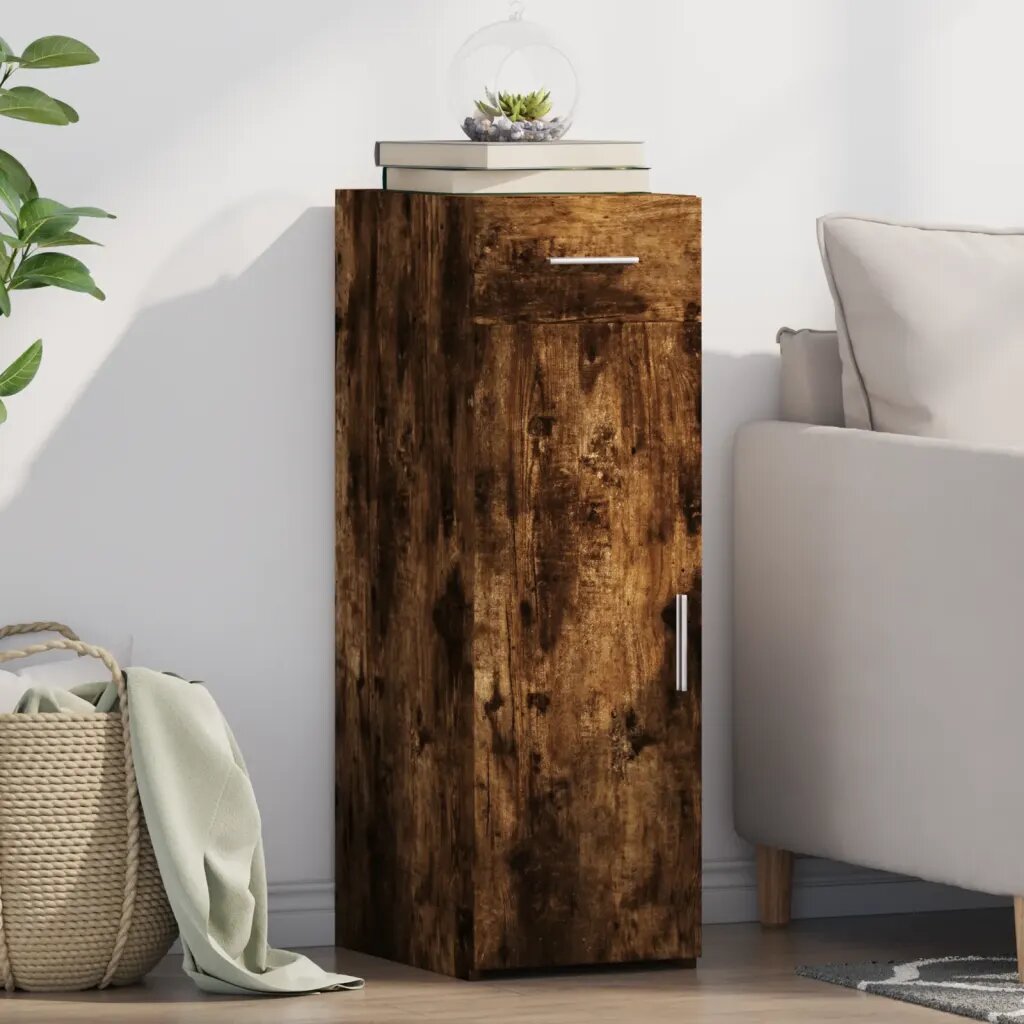 vidaXL Бюфет опушен дъб 30x425x93 см инженерно дърво
