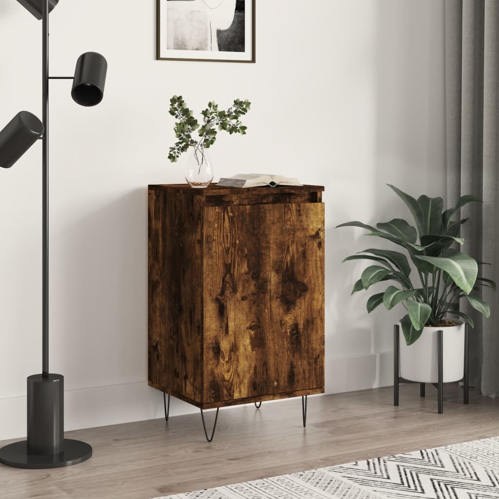 vidaXL Бюфет опушен дъб 40x35x70 см инженерно дърво