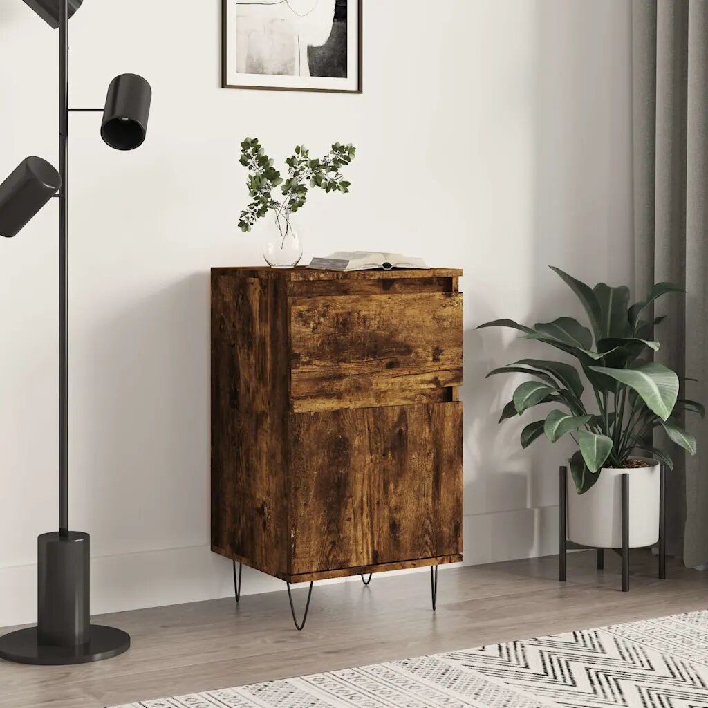 vidaXL Бюфет опушен дъб 40x35x70 см инженерно дърво