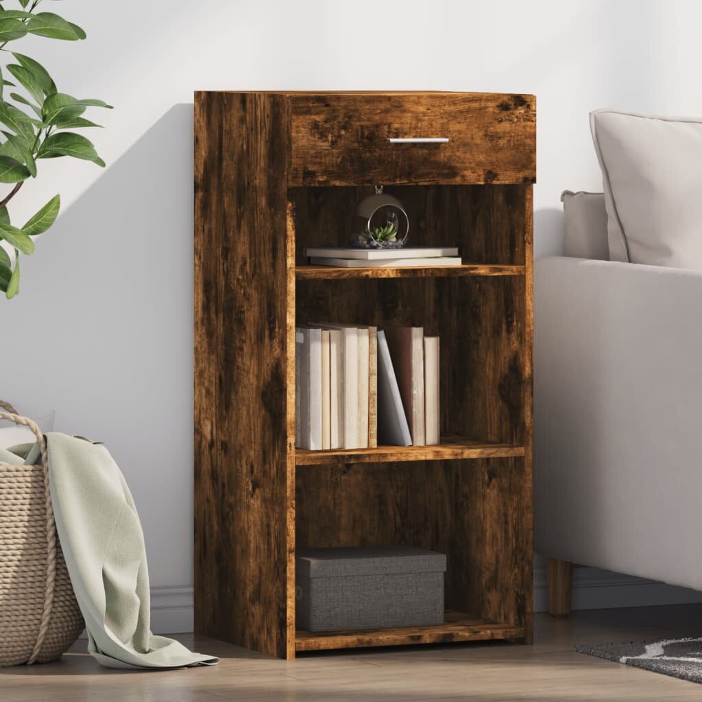 vidaXL Бюфет опушен дъб 45x425x93 см инженерно дърво