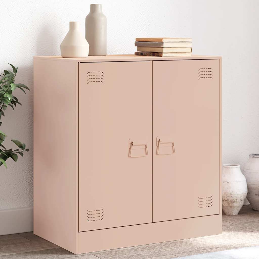 vidaXL Бюфет розов 67x39x73 см стомана