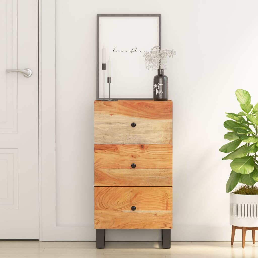 vidaXL Бюфет с 3 чекмеджета 40x335x75 см масивна акация