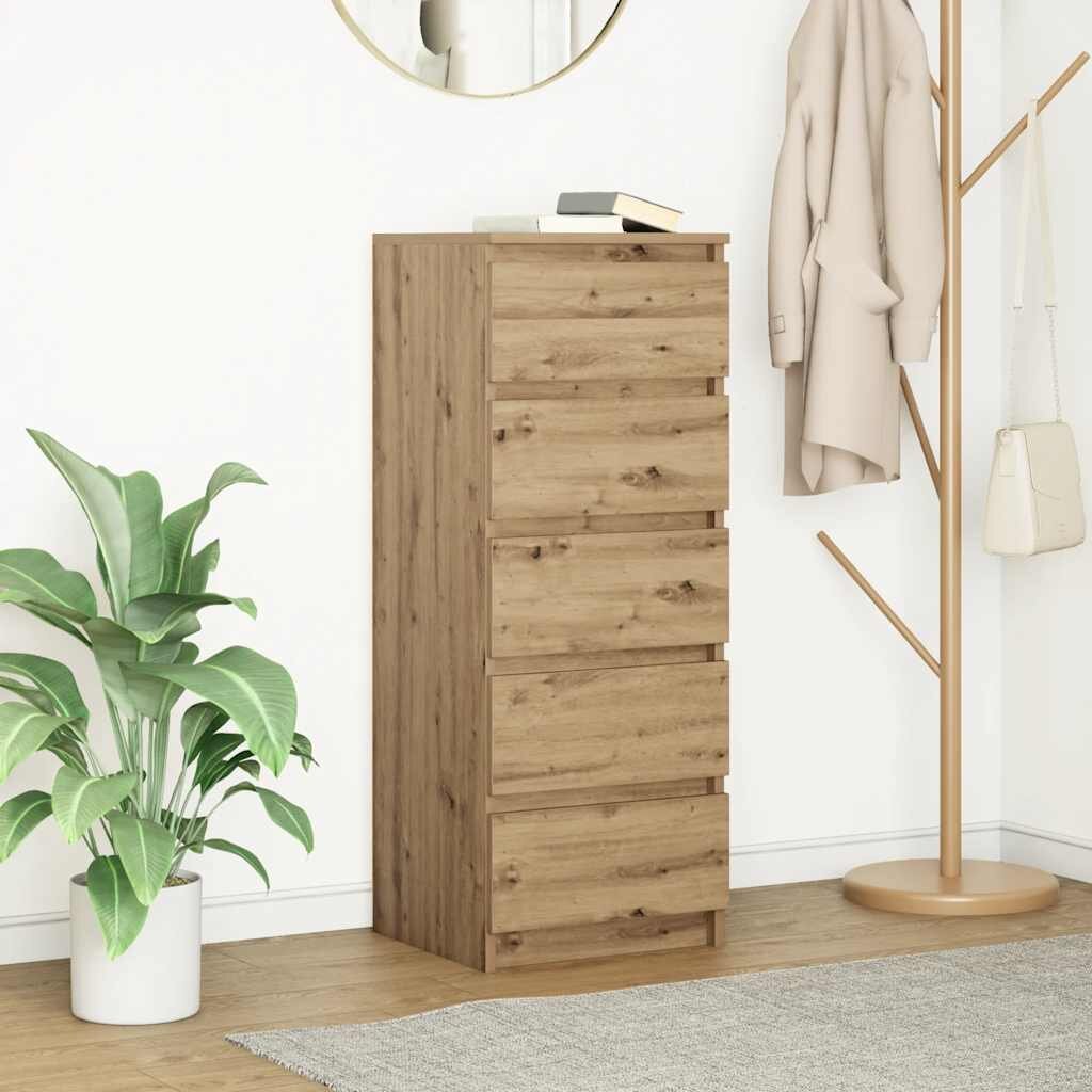 vidaXL Бюфет с чекмеджета дъб артизан 375x35x99 см инженерно дърво