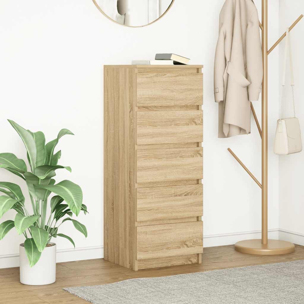 vidaXL Бюфет с чекмеджета дъб сонома 375x35x99 см инженерно дърво