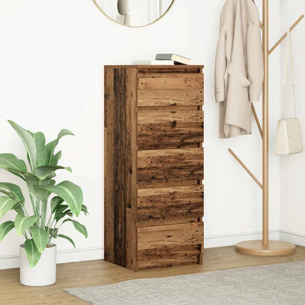 vidaXL Бюфет с чекмеджета старо дърво 375x35x99 см инженерно дърво