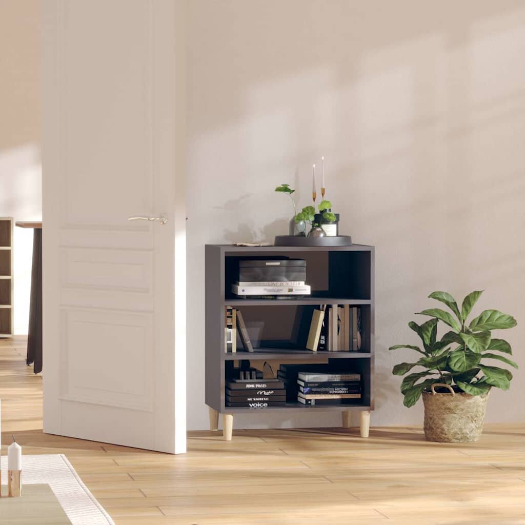 vidaXL Бюфет сив гланц 57x35x70 см инженерно дърво