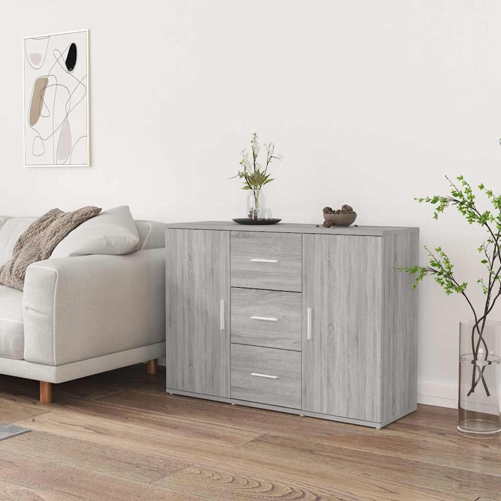 vidaXL Бюфет сив сонома 91x295x65 см инженерно дърво