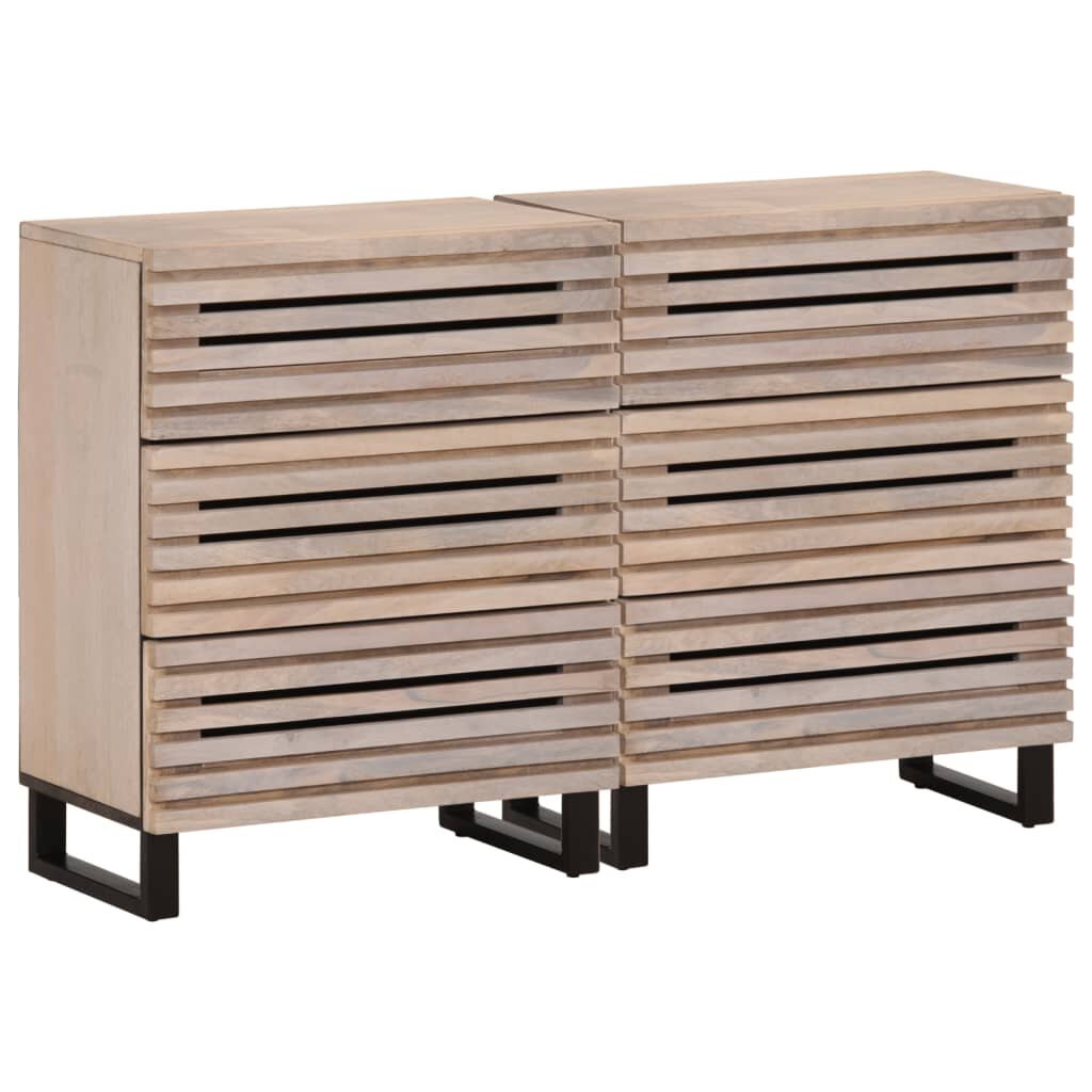 vidaXL Бюфети 2 бр 60x34x75 см мангово дърво масив