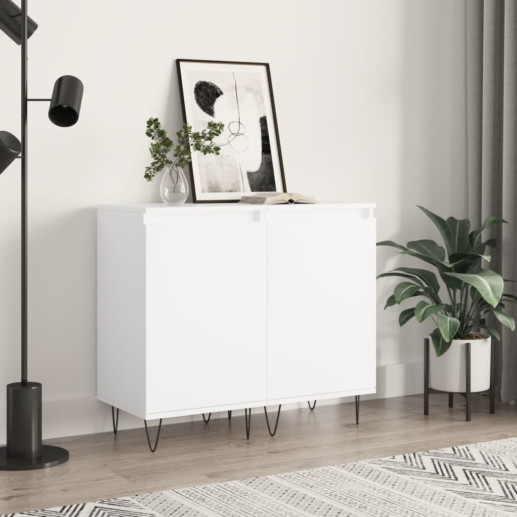 vidaXL Бюфети 2 бр бели 40x35x70 см инженерно дърво